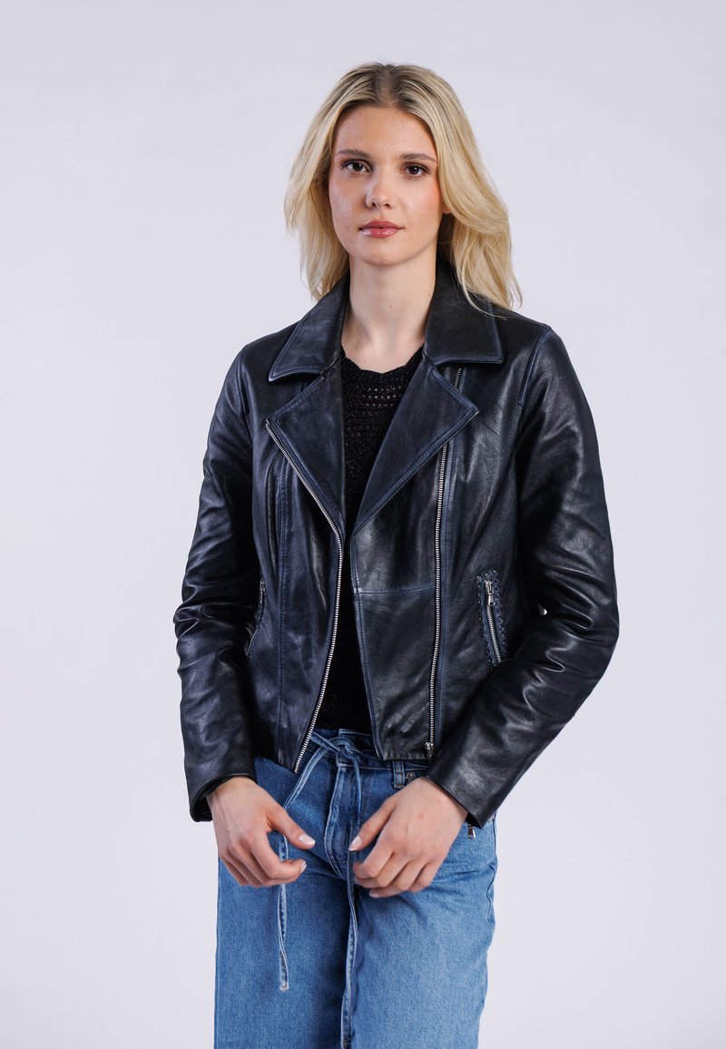 Freaky Nation Kožená bunda - black black