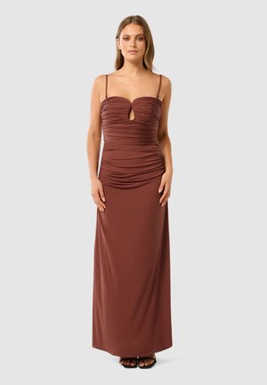 ALINA GATHERED CUT OUT GOWN - Jersey dress - chocolate