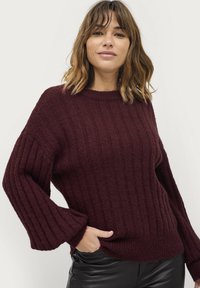 Ellos Collection Striktrøje - weinrot