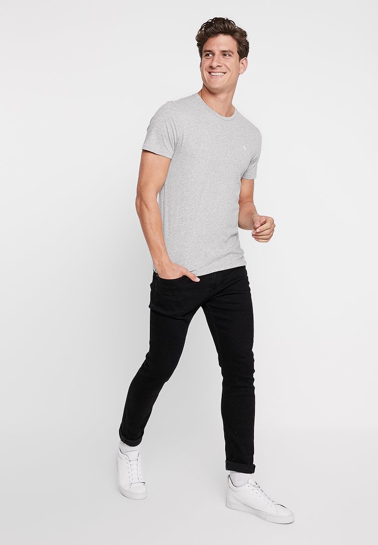 Abercrombie & Fitch 3-Pack Icon Crew Tee - T-shirts - white/grey/black