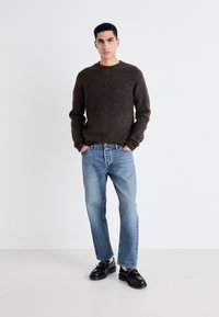Jack & Jones PREMIUM JPRBLAELIAS CREW NECK  - Jumper - slate black melange