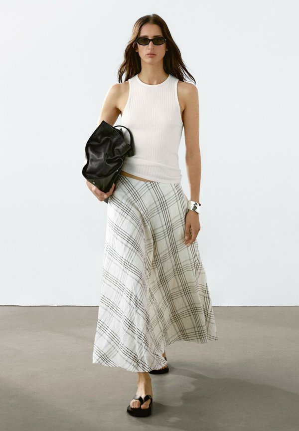 FLOWING CHECK - Maxi skirt4
