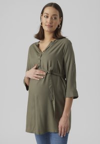 MAMALICIOUS - MLMERCY 3/4 WOVEN TUNIC - Tunika - dusty olive Miniatyrbild 1