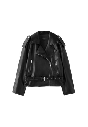 Stradivarius, Veste en similicuir - black