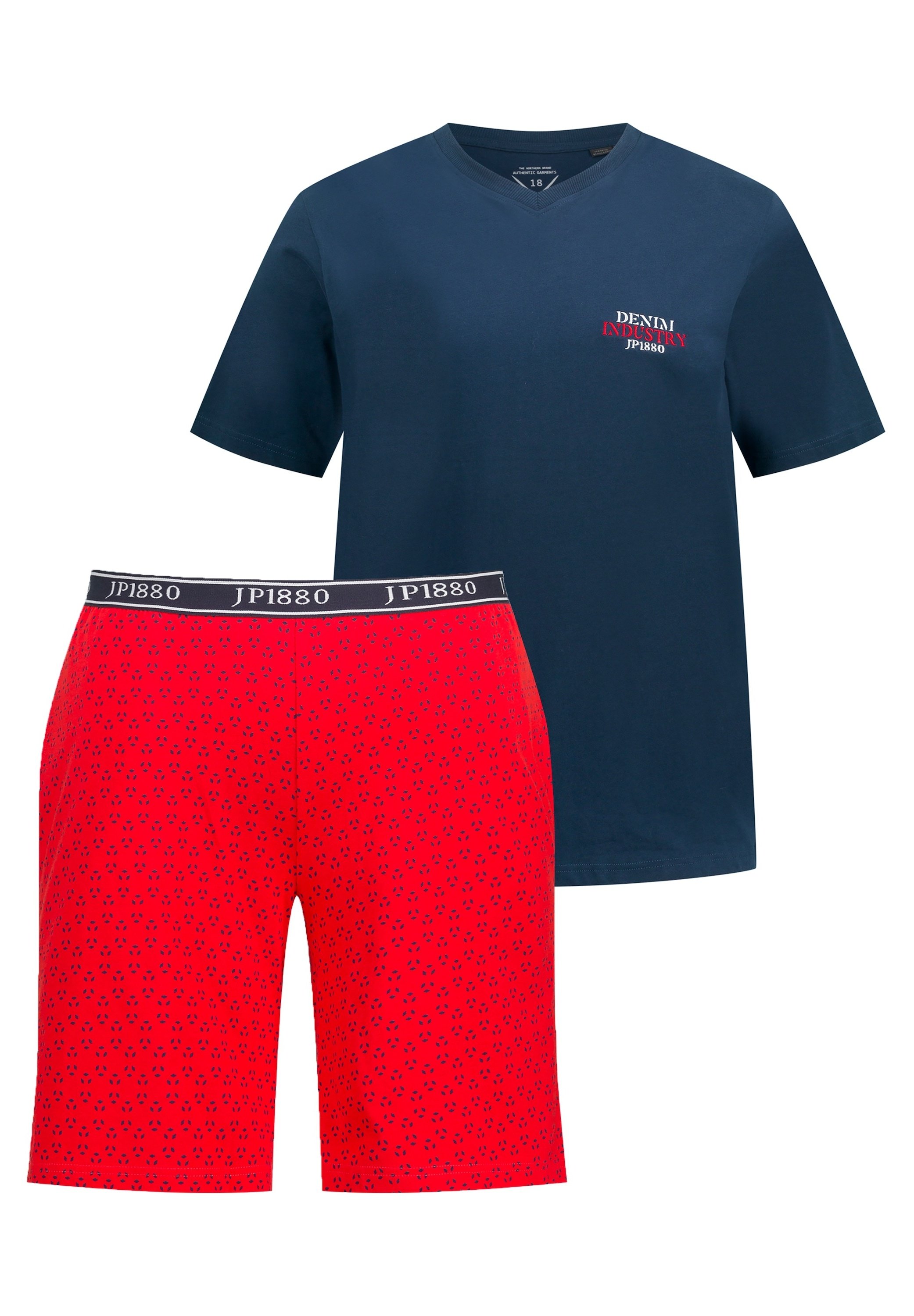 Herren Pyjama-Set – Weiches Jersey, T-Shirt & Shorts Mit 3 Taschen – Bequemer Schlafanzug Bis Größe 8 XL