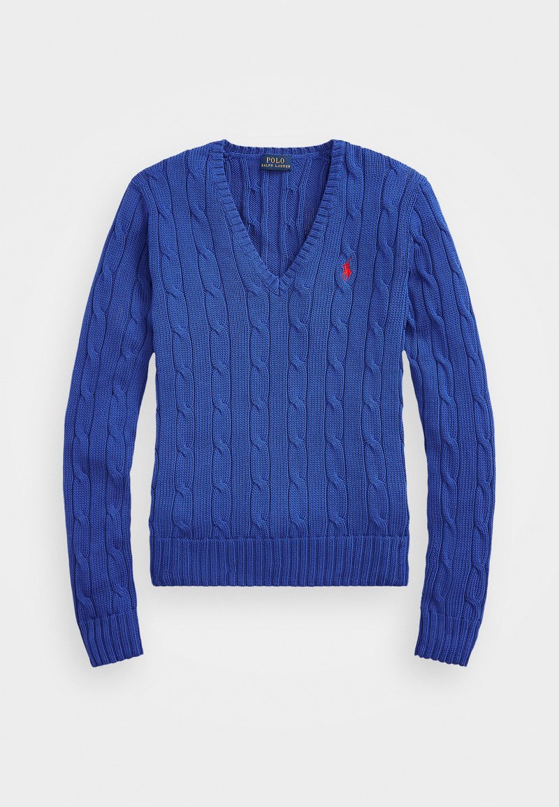 Polo Ralph Lauren - CABLE KNIT COTTON V NECK SWEATER - Neule - rugby royal, Suurenna
