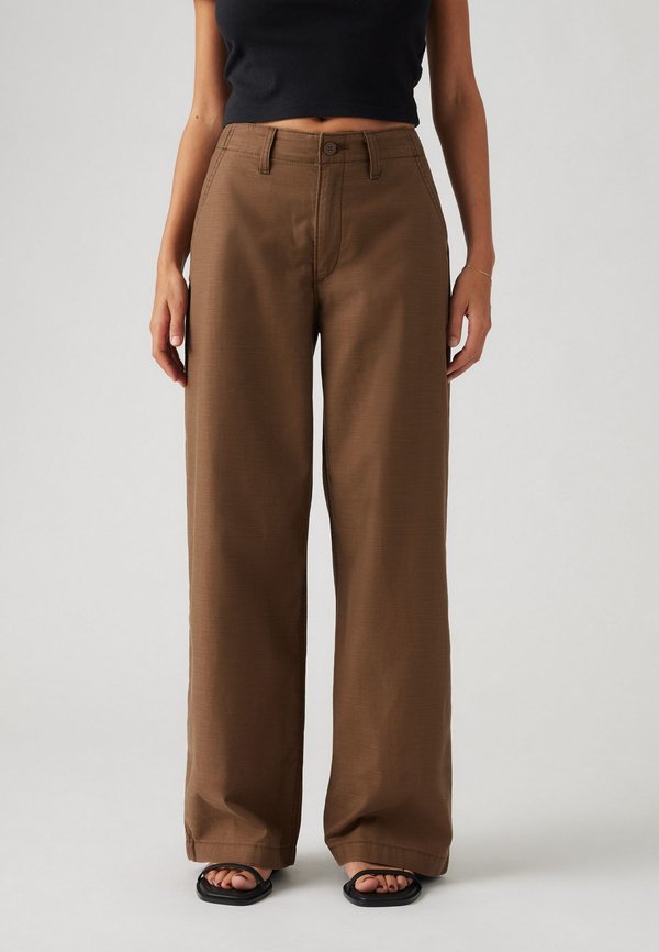 90S STRAIGHT - Trousers - dark earth