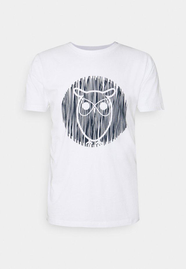ALDER OUTLINE TEE - Printtipaita - bright white