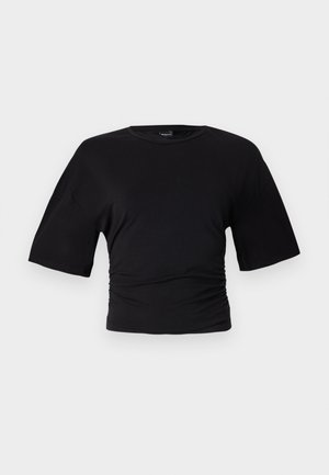 Gina Tricot SOFT TOUCH RUCHED TEE - T-shirt básica - black