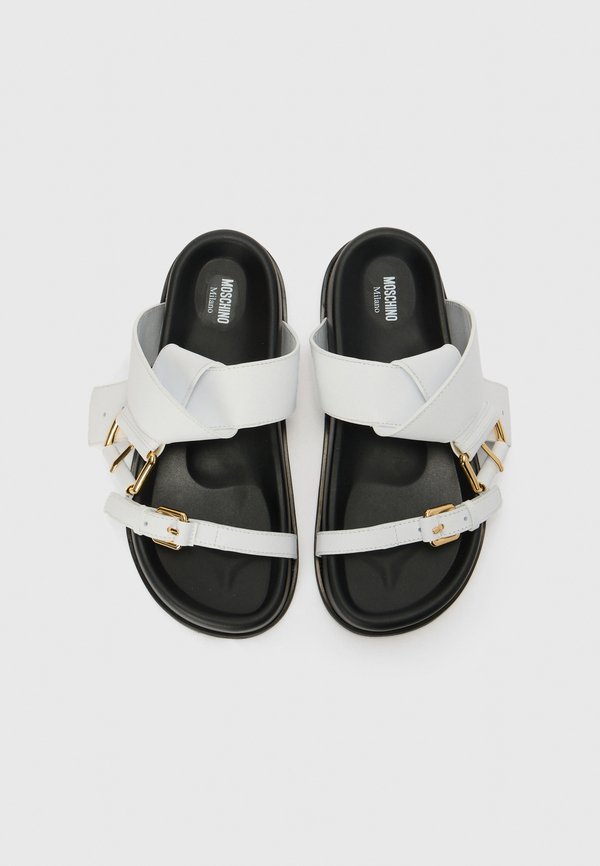 BELTED UP - Platform sandals - bianco3