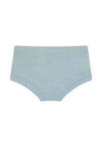 Slip in cotone azzurro chiaro con una texture liscia, cinturino elastico e design semplice. Nessun motivo o decorazione visibile.