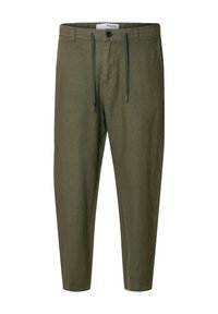 SLH180 RELAXED CROPPED MAGNUS PANT - Pantaloni - forest night