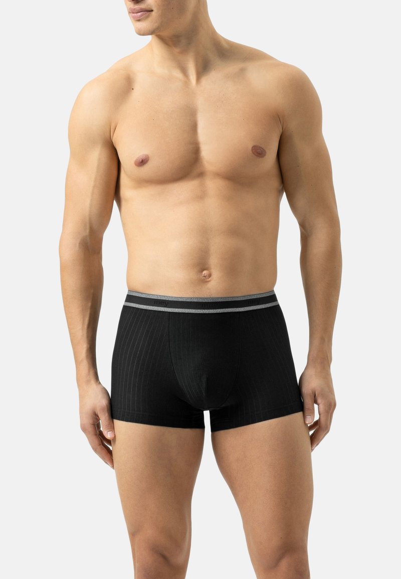 Boxer briefs neri con motivo a righe, morbida fascia elastica in vita e vestibilità aderente. Realizzati in tessuto elasticizzato per comfort e supporto.
