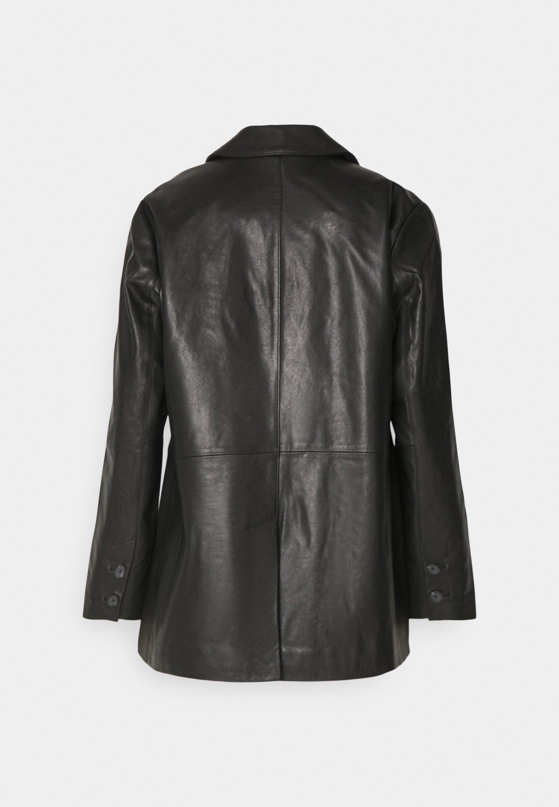 DKNY Leather jacket - black - (Pre-owned) - Zalando.ie