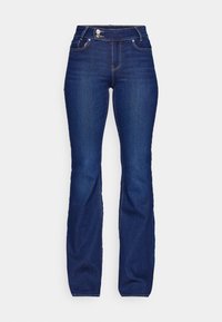 ONLPAOLA FLARED - Bootcut jeans - dark blue denim