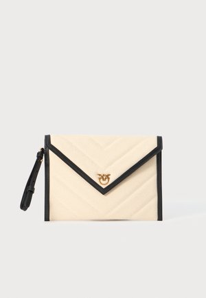 FLAT PURSE HANDLE - Clutch - beige/nero/antique gold