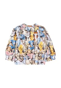 Kleurige kinderkleding met een speelse uitstraling, featuring diverse dierenpatronen in zachte stof. Ronde halslijn en lange mouwen.