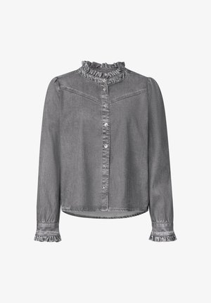 Street One Studio, LANGARM DENIM BLUSE MIT RÜSCHEN - Chemisier - soft grey washed