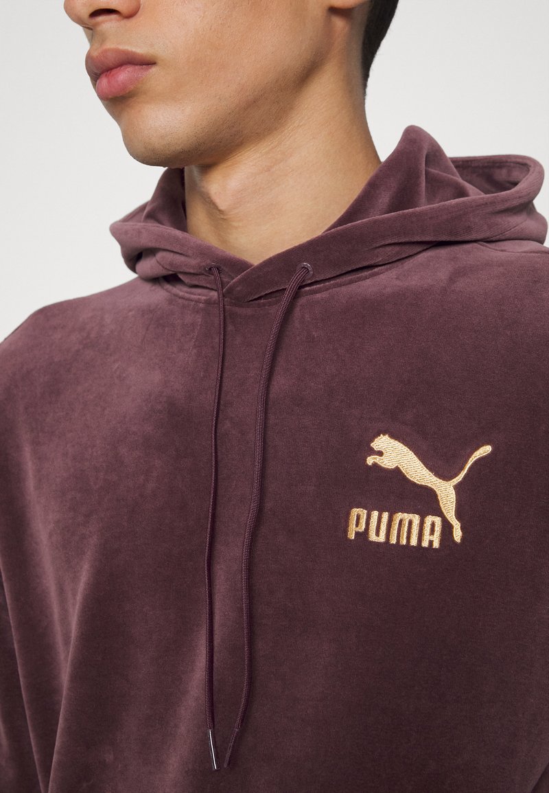 Puma ICONIC HOODIE - Sudadera - fudge/rojo oscuro - Zalando.es