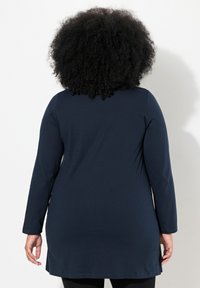 Ulla Popken NOTCH NECKLINE  - Top s dlouhým rukávem - navy blue