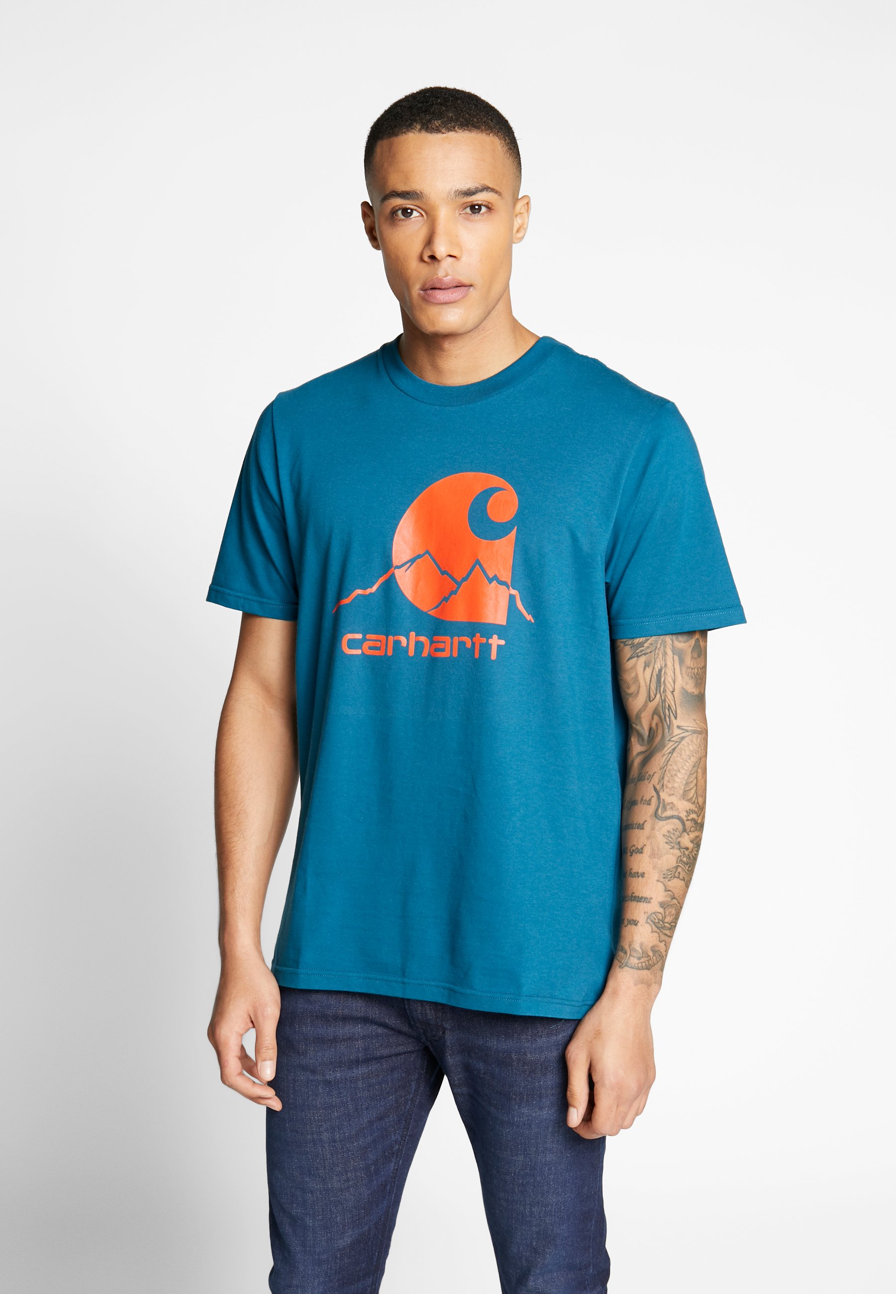 Carhartt WIP OUTDOOR T shirts med print moody blue Carhartt WIP SWIM - T-shirts med print - azzuro/fresco