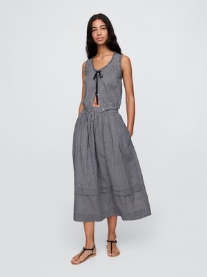 GAP X DOEN MIDI SKIRT GINGHAM - A-line skjørt - navy