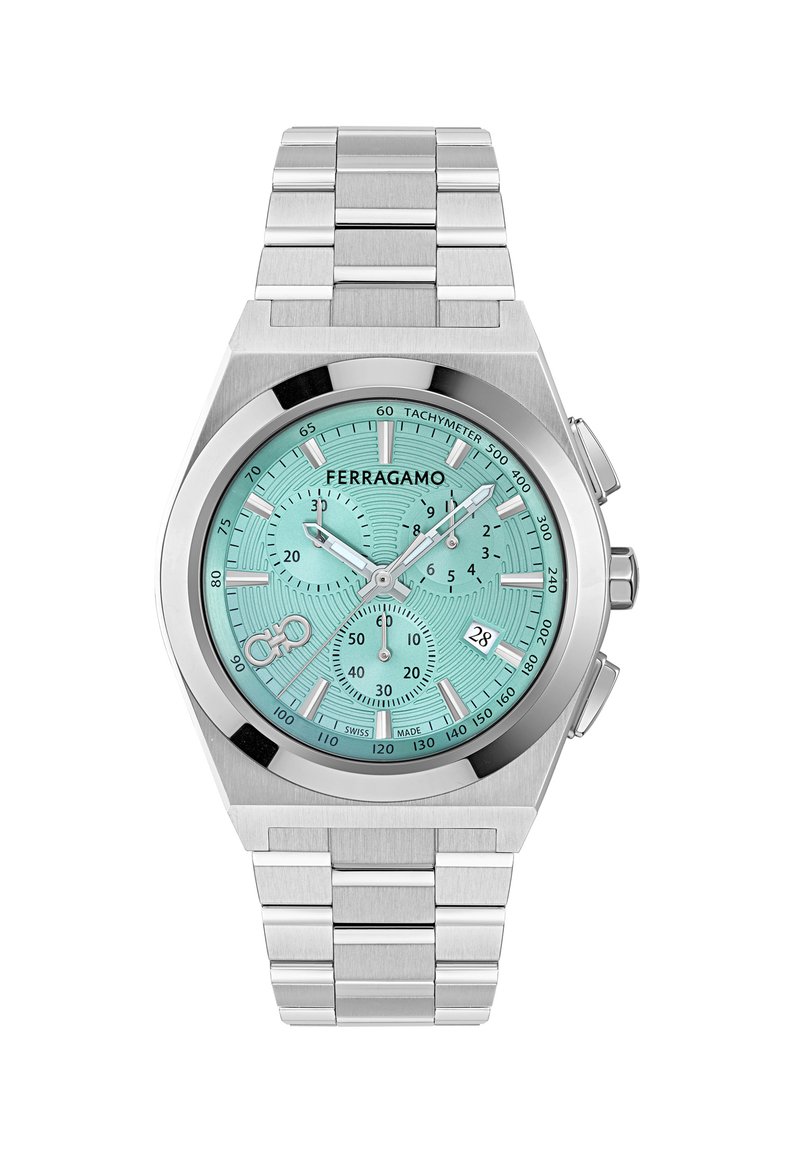 FERRAGAMO VA-VEGA UPPER EAST - Chronograph watch - silver-coloured and acqua