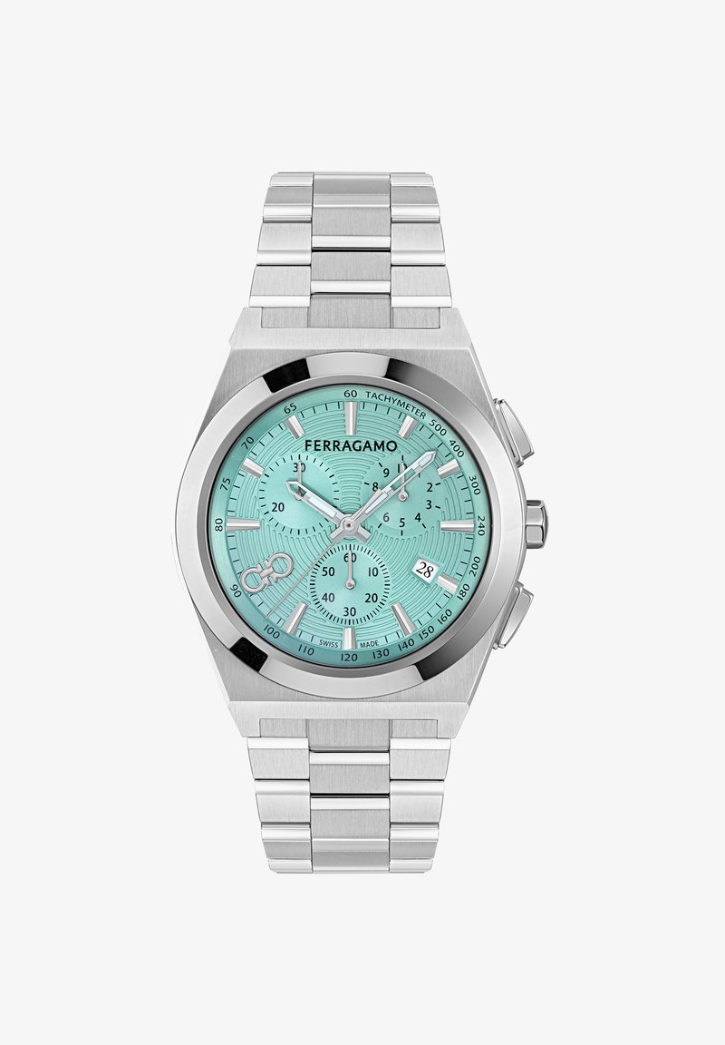 FERRAGAMO VA-VEGA UPPER EAST CHRONO - Kronograafkell - silver-coloured and acqua