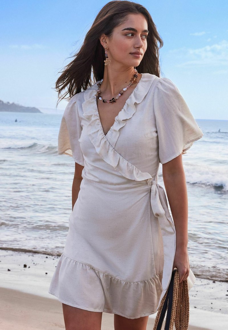 Next MIDI WRAP STANDARD Day dress natural beige/beige Zalando.de