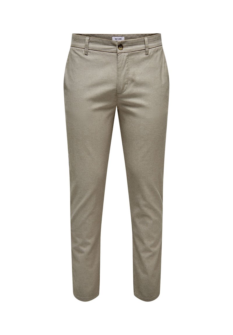 Only & Sons Pantaloni Chino Uomo In Twill Elasticizzato, Con Tasche Posteriori E Passanti Per Cintura