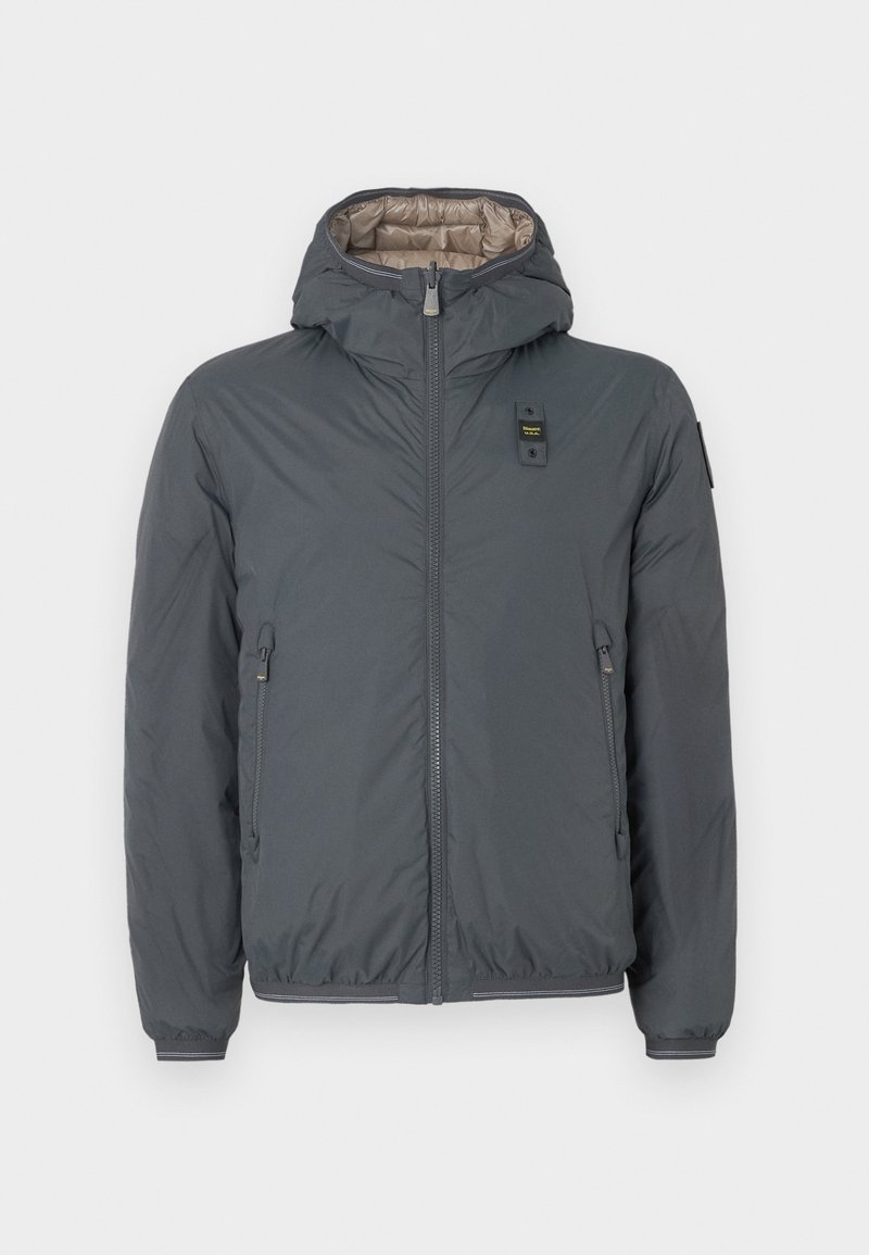 Blauer Winterjas antraciet