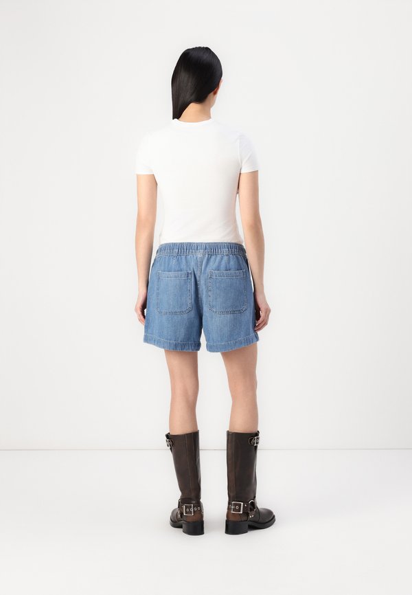 EASY PULL ON - Denim shorts - medium indigo3