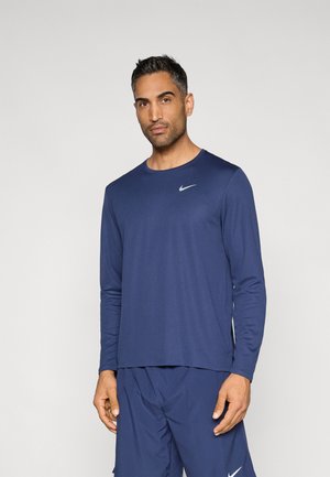 MILER TOP - T-shirt à manches longues - midnight navy/reflective silver-coloured