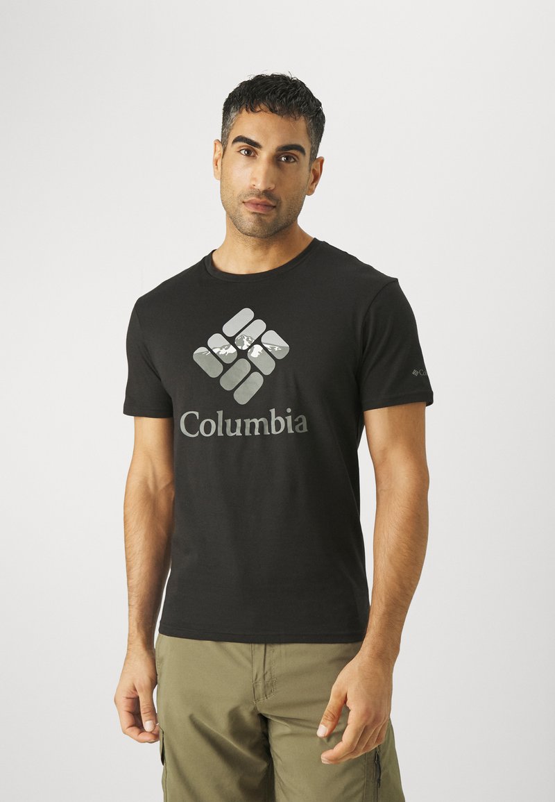Columbia RAPID RIDGE™ GRAPHIC TEE - Marškinėliai su spaudiniu - black/hood nig