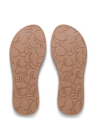 Ταμπά πάτοι με ανάγλυφο λουλουδάτο μοτίβο, που φέρουν το όνομα της μάρκας "Roxy" στα πλαϊνά. Λείο υλικό με ελαφρώς ανυψωμένο σχέδιο.