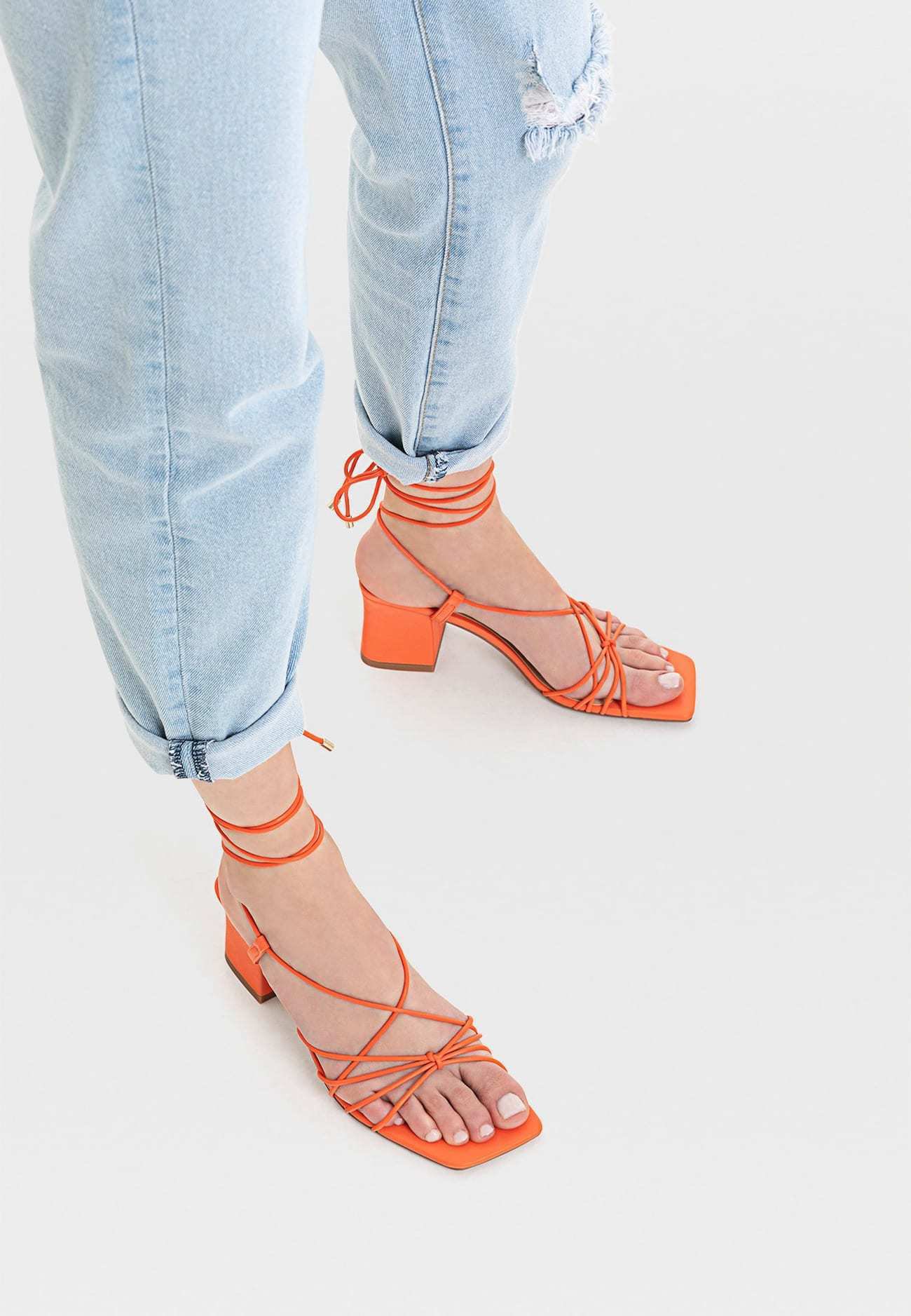 Stradivarius MIT FEINEN RIEMCHEN Sandaler orange Stradivarius MIT FEINEN RIEMCHEN Sandaler orange