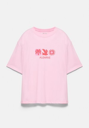 PULL&BEAR, ALGARVE GRAPHIC OVERSIZE - T-SHIRT - T-shirt imprimé - pink