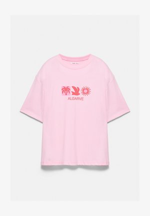 PULL&BEAR, ALGARVE GRAPHIC OVERSIZE - T-SHIRT - T-shirt imprimé - pink