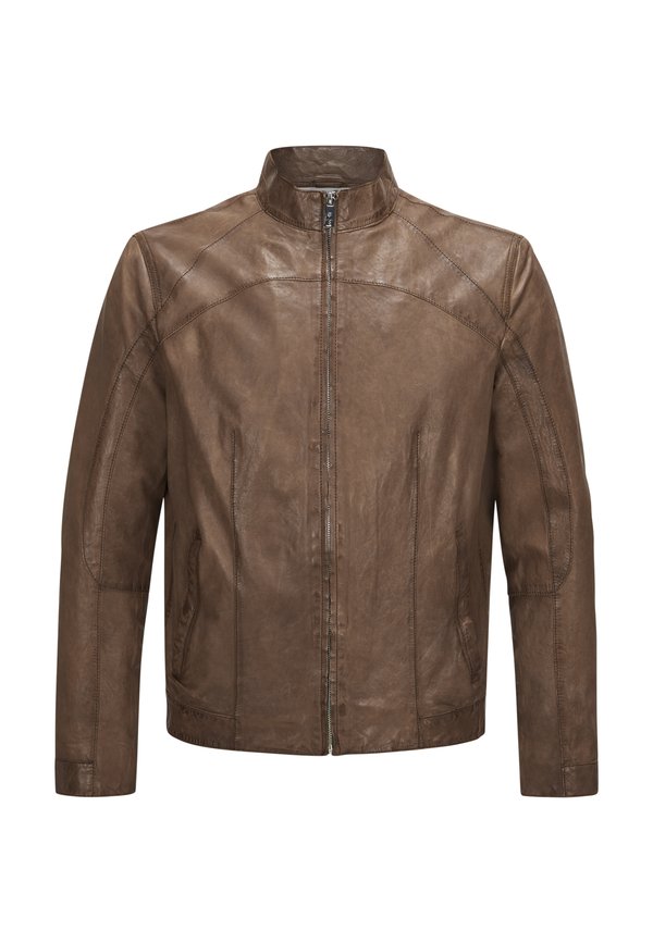 MSWINSTON - Lederjacke - mittelbraun