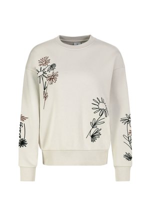 Eight 2 Nine, EIGHT 2 NINE SWEAT LANGARM BESTICKT - Sweatshirt - light-beige