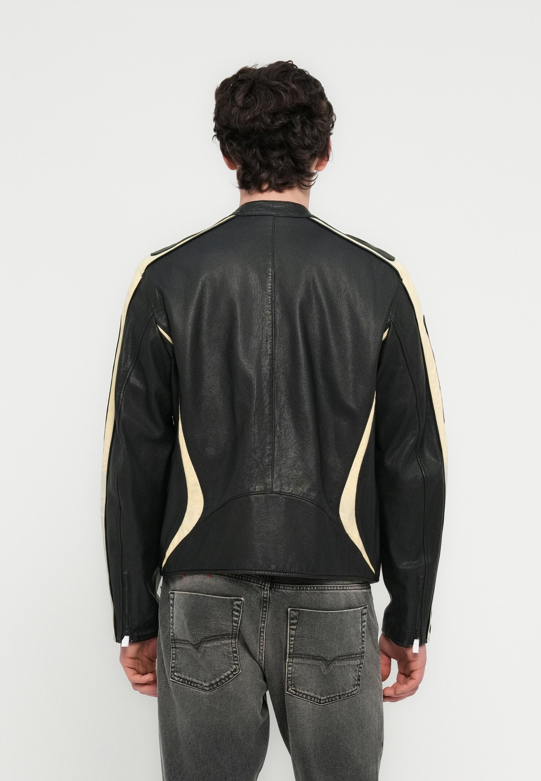 Diesel LADAM - Leather jacket - 900/black - Zalando.ie