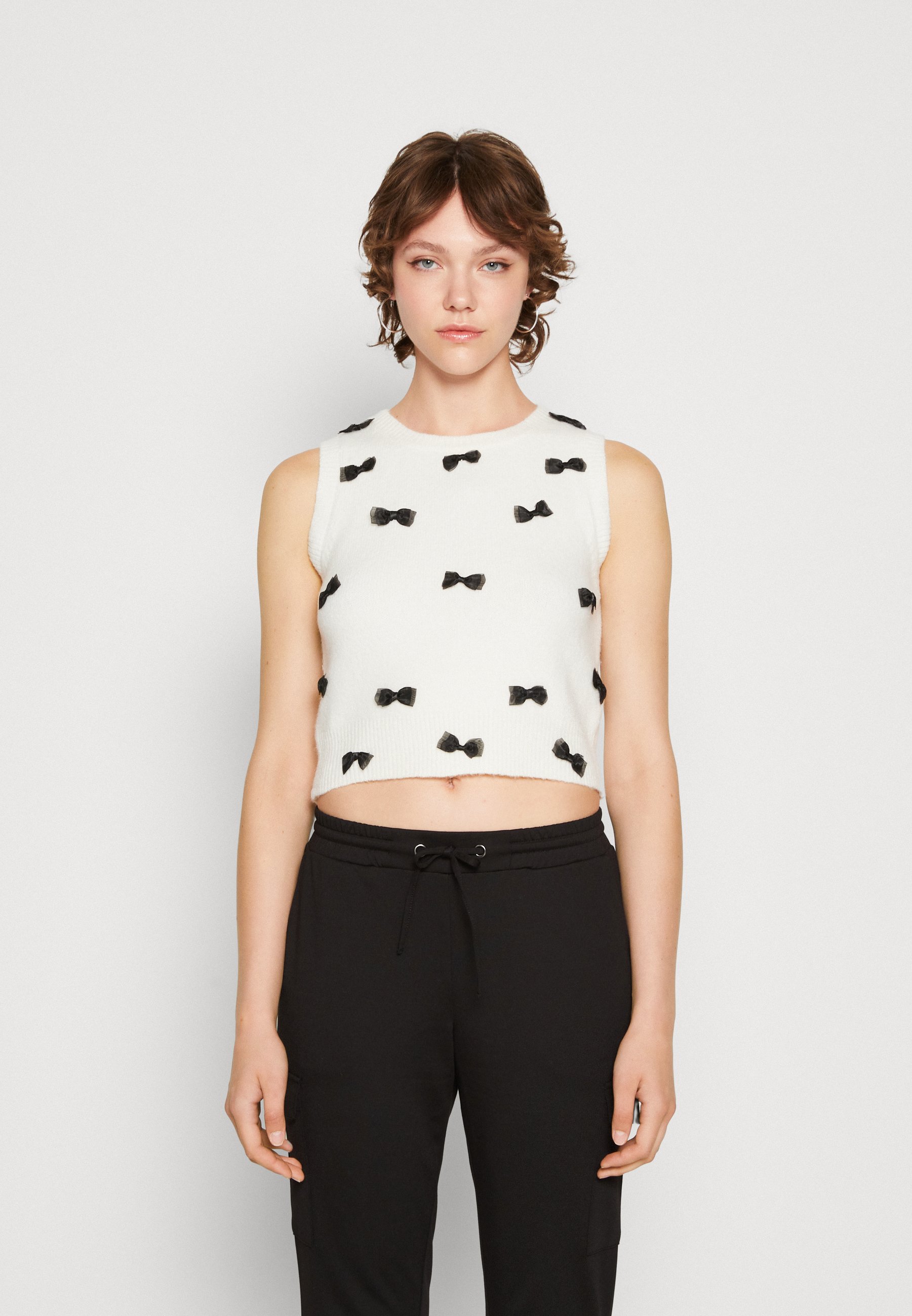 Sister Jane DAUPHINE BOW VEST - Striktrøje - ivo/offwhite - Zalando.dk