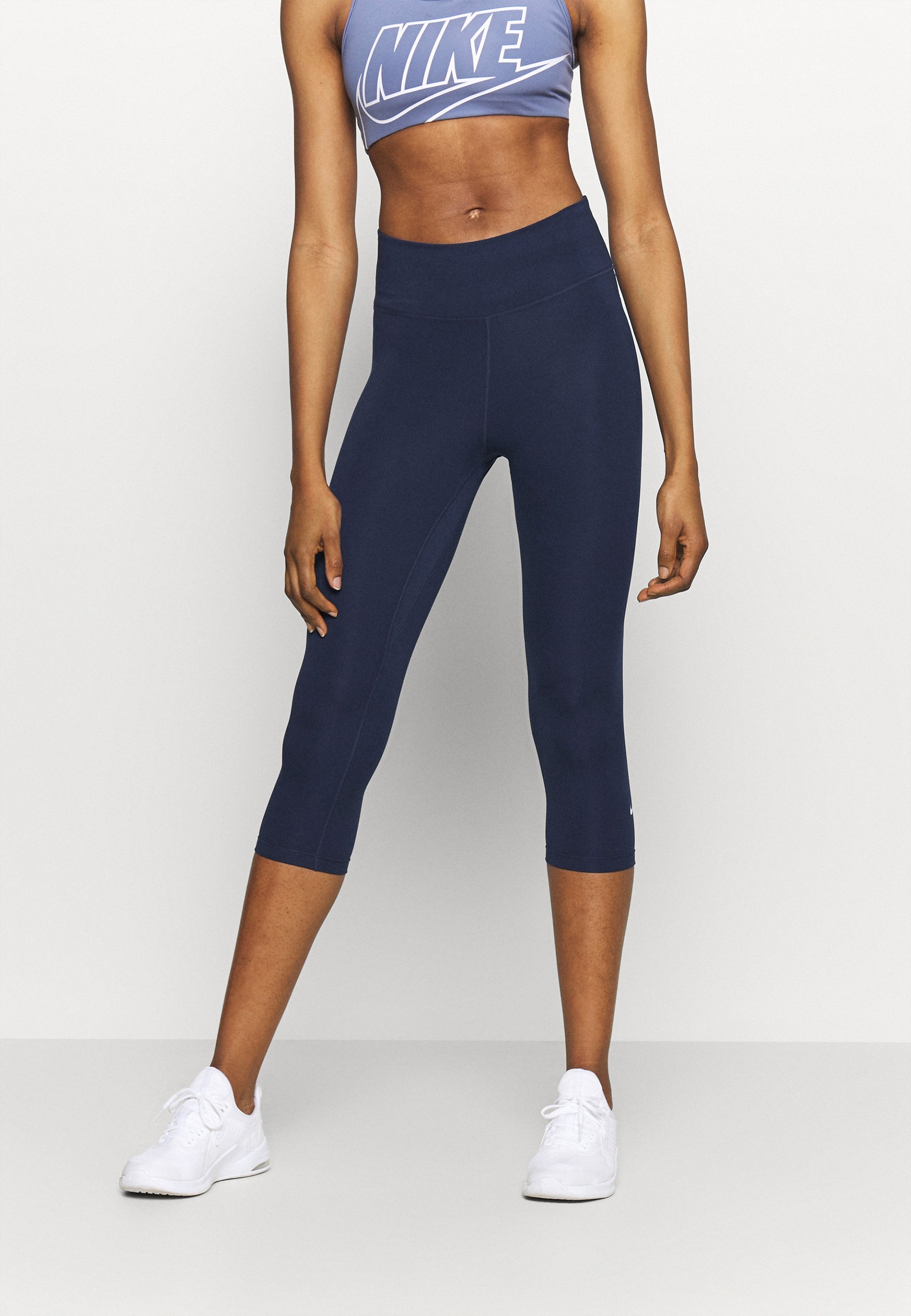 Nike Performance TIGHTS ONE CAPRI - 3/4 sportbroek -  obsidian/white/donkerblauw - Zalando.nl