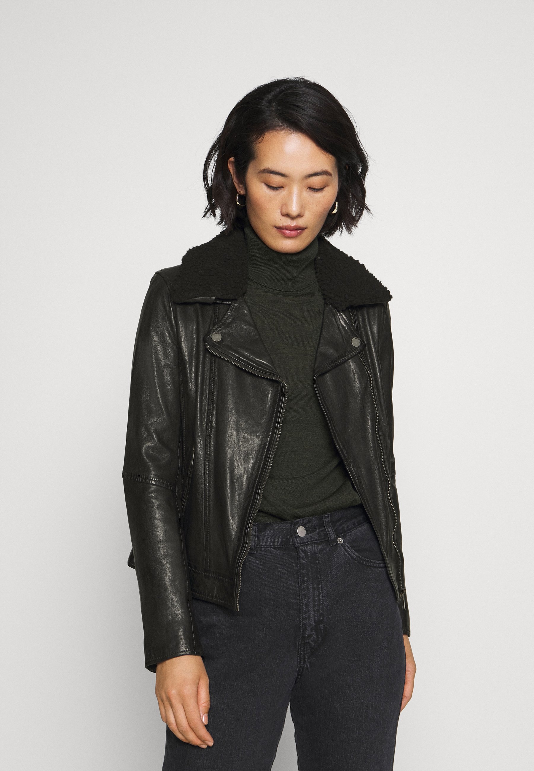 Oakwood FOLLOWER Skinnjakke black Zalando.no Oakwood CAMERA Skinnjakke schwarz Zalando.no