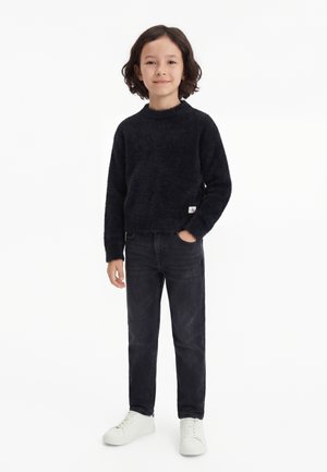 Calvin Klein Jeans, STRIPE SWEATER - Svetrík - black