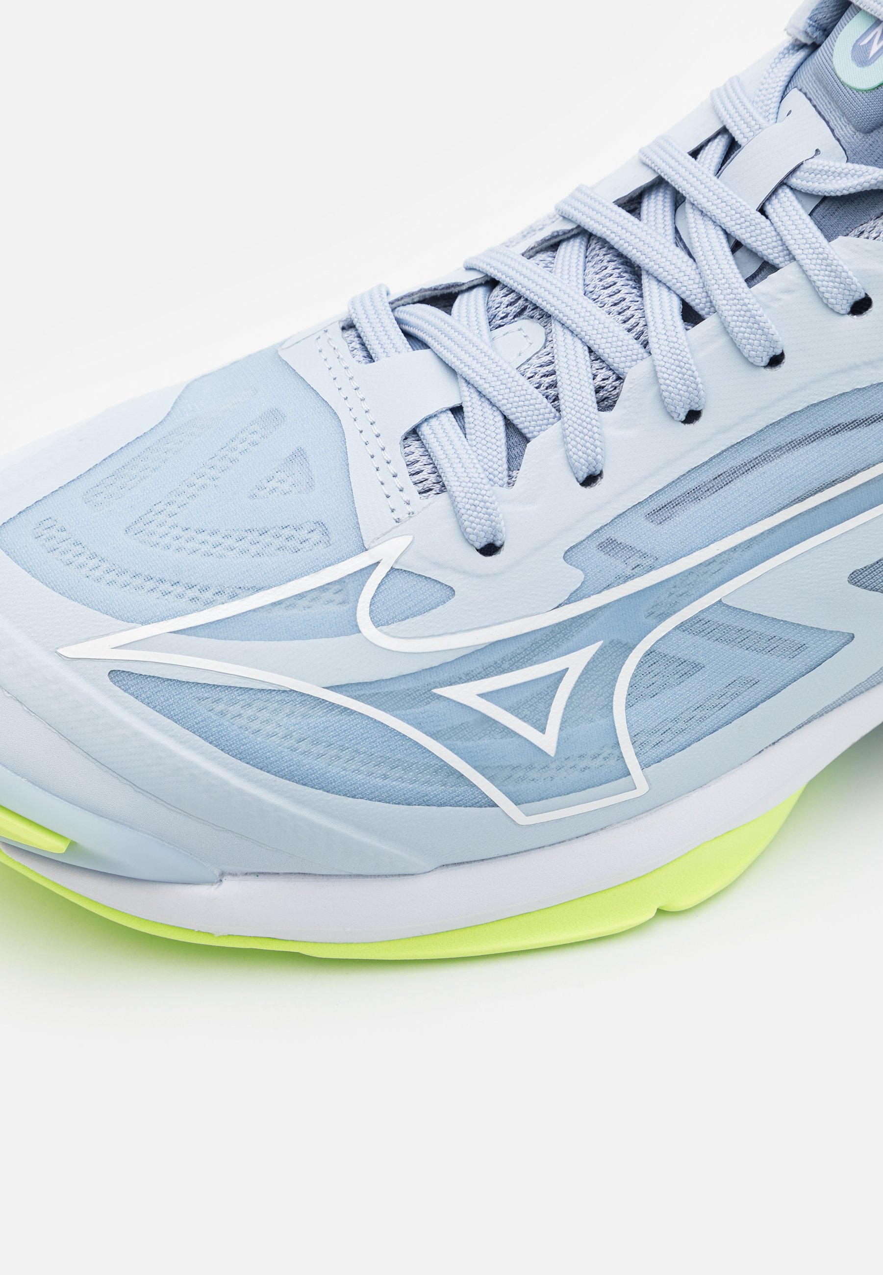 Mizuno WAVE LIGHTNING Z7 MID - Volleyball shoes - heather/white/neo  lime/blue - Zalando.co.uk