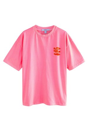 SHORT SLEEVE CREW NECK - Trükipildiga T-särk - fluro pink