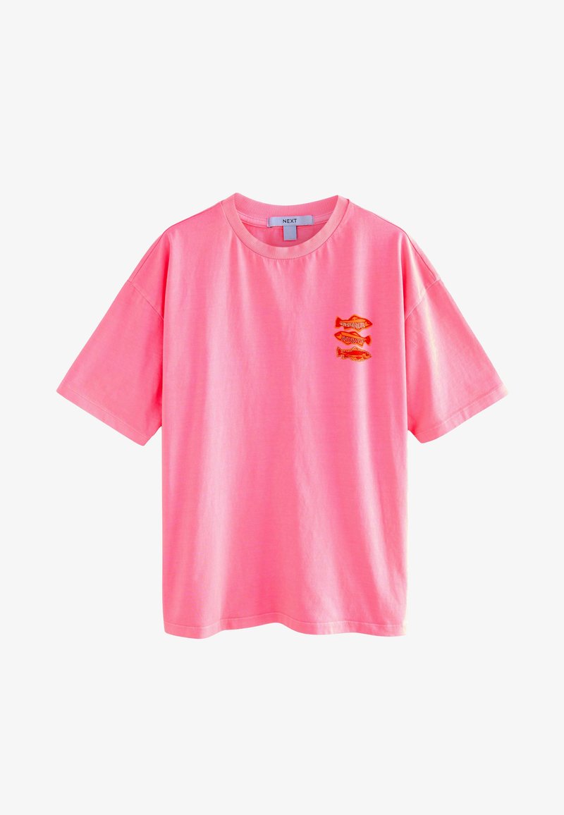 Next SHORT SLEEVE CREW NECK - Print T-shirt - fluro pink