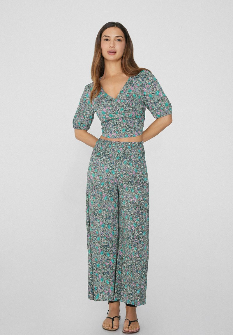 Tezenis GESMOKTE CROPPED Pantalon classique light blue