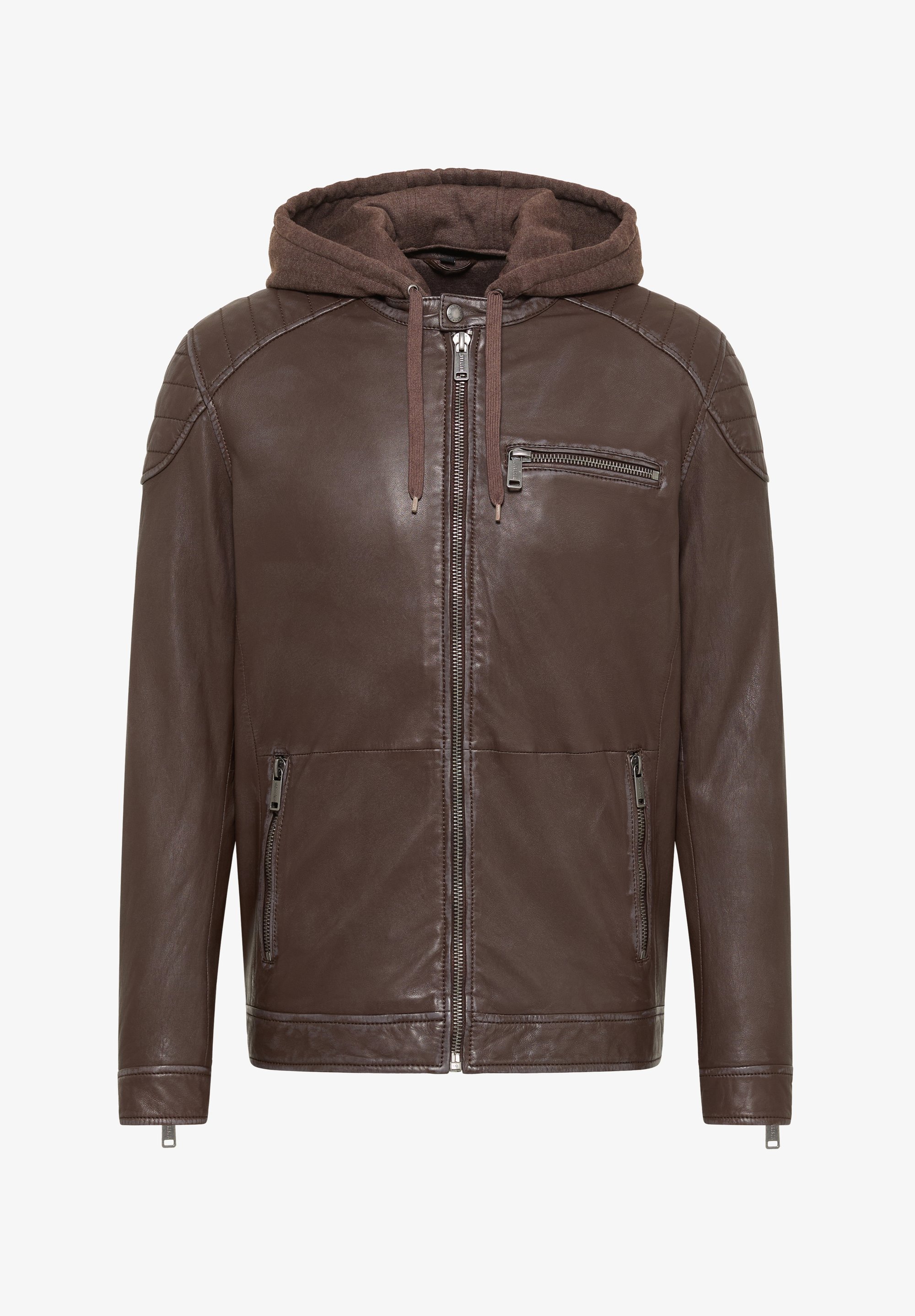 Mustang Lederjacke braun/dunkelbraun Zalando